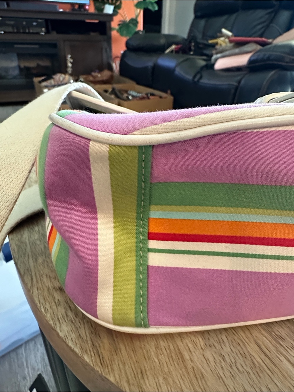 Coach Hampton  Flap Convertible Multicolor Striped Crossbody - Picture 4 of 12